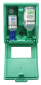 Augen-Notfallstation in Wandbox 1x 200 ml hautneutraler ph-Wert und 1x 500 ml Flasche in Wandbox mit Spiegel Kennzeichnung Augensplung und Augennotfallplan