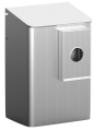 Hygiene-Abfallbehlter (kleinere Version) aus Aluminium grau mit Hygienebeutelhalter 6 Ltr