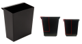 Kunststoff Einsatzbehlter fr viereckig-konischen Papierkorb schwarz - 21 und 27 Liter