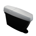 Damenhygienebehälter mit Fusstritt 15 Liter schwarz silber Deckel