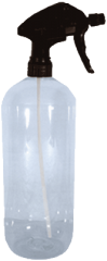 Euroseptica Leerflasche klar transparent mit schwarzem Feinzerstäuber ohne Etikett