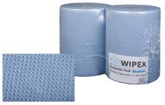 Wipex Blaue Putzpapierrolle Blue Tech 2-lagig 22 x 38 cm 2 Rollen  1000 Blatt - Palette