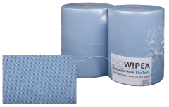 Blaue Putztuchrollen Wipex Blue Tech 3-lagig 38x38 cm 1000 Blatt