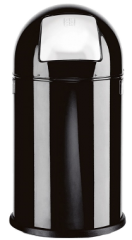 Abfallsammler Pushboy mit Schwingklappe Fassungsvermögen 20 l Farbe schwarz