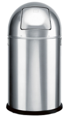 Abfallsammler Pushboy mit Schwingklappe Fassungsvermögen 20 l Farbe silber