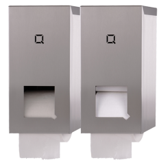 Toilettenpapierspender aus mattem Edelstahl fr 2 RollenStandardhlse / kernlos