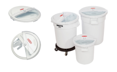 Schiebedeckel fr runden Brute Container 75,7 Liter weiss-transparent von Rubbermaid