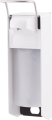 Armhebelspender für alkoholische Lösungen- Gele, Seifenspender kurzer Hebel Aluminium weiß 1 Liter