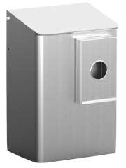 Hygiene-Abfallbehälter (kleinere Version) aus Aluminium grau mit Hygienebeutelhalter 6 Ltr