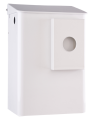 Hygiene-Abfallbehälter (kleinere Version) aus Aluminium weiß pulverbeschichtet mit Hygienebeutelhalter 6 Ltr