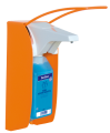 BODE Eurospender 1 plus aus Metall fr Hndedesinfektion Euroflaschen und Lotion 1 L Flaschen langer Armhebel Signalfarbe orange