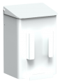 Hygiene-Abfallbehälter aus Aluminium weiß pulverbeschichtet mit Hygienebeutelhalter 6 Ltr