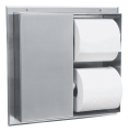 WC-Rollenhalter für 2 Rollen zur Trennwandmontage zweiseitig bedienbar Edelstahl