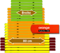 Badematte Karibik orange 80 cm breit Lnge frei whlbar Preis pro lfm