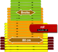 Badematte Karibik rot 80 cm breit Lnge frei whlbar Preis pro lfm