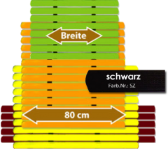 Badematte Karibik schwarz 80 cm breit Lnge frei whlbar Preis pro lfm