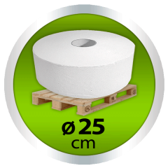 Euroseptica Jumborollen - Maxi Toilettenpapier Grossrollen Recycling Palette  2-lagig ø 25 cm