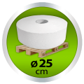 Euroseptica Toilettenpapier - Jumborollen - Jumborolle Recycling Palette 2-lagig Durchmesser 25 cm