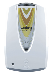 Sanitex automatischer Seifenspender fr 1200 ml Schaumseife Einwegkartuschen Farbe: weiss/transparent