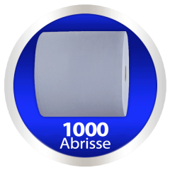 Putzrolle blau - 1000 Abrisse - 2 lagig - reiner Zellstoff - verleimt 30x35,6 cm
