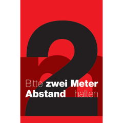 Schmutzfangmatte Bitte zwei Meter Abstand halten 120 x 180 cm