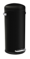 Runder Retro Tretabfalleimer Edelstahl matt schwarz 30 Liter von Simplehuman