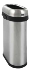 Abfallbehlter oval aus mattem Edelstahl - 50 Liter von Simplehuman