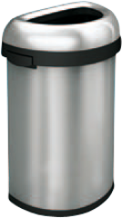 Abfallbehlter halbrund aus mattem Edelstahl - 60 Liter von Simplehuman