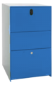 XXL Briefkasten aus Edelstahl gebeizt blau