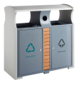 Aussen-Abfallbehälter für Abfalltrennung grau - 2 x 39 Liter von EKO