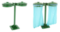 Müllsackhalter Outdoor Duo mit Stahldeckel grün - 220 Liter
