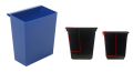 Kunststoff Einsatzbehälter für viereckig-konischen Papierkorb blau - 21 und 27 Liter