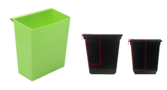 Kunststoff Einsatzbehlter fr viereckig-konischen Papierkorb grn - 21 und 27 Liter