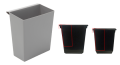 Kunststoff Einsatzbehälter für viereckig-konischen Papierkorb grau - 21 und 27 Liter