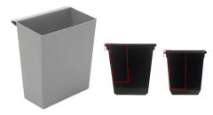 Kunststoff Einsatzbehlter fr viereckig-konischen Papierkorb grau - 21 und 27 Liter