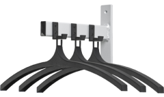 Wandgarderobe aus Metall mit 3 Haken und 3 Kleierbgeln sehr solide