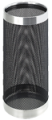 Schirmständer aus schwarzem perforiertem Stahlblech mit Chromrändern