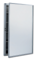 Spiegelschrank / Arzneimittelschrank mit 4 Regalplatten aus Edelstahl - matt geschliffen für Aufputzmontage