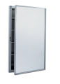 Spiegelschrank / Arzneimittelschrank mit 4 Regalplatten Edelstahl - matt für Wandeinbau