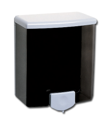 Seifen-Spender fr Aufputzmontage 1,2 L  aus Kunststoff Farbe: schwarz/grau.