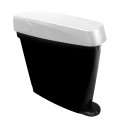 Damenhygienebehälter mit Pedal 20 L schwarz silber Deckel